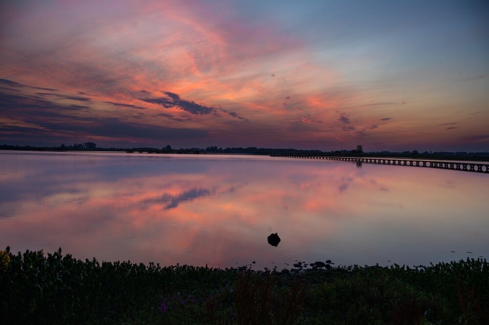 Zonsondergang in het Roegwold