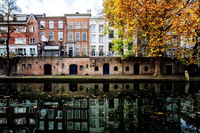 The Oudegracht in Utrecht in autumn.