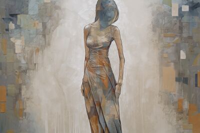 Schilderij Abstract Female Figure - "Tranquility"