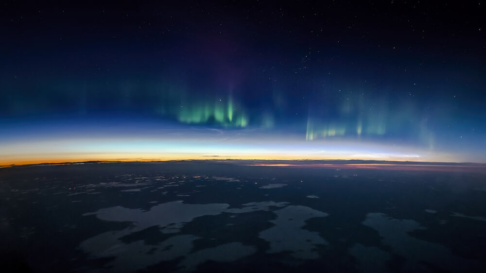 Aurora at sunrise