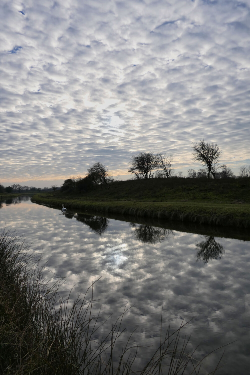 Wolken weerspiegeld in water