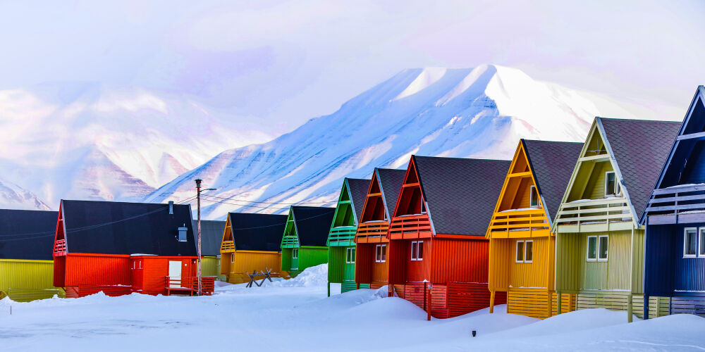 Colorful houses of Svalbard