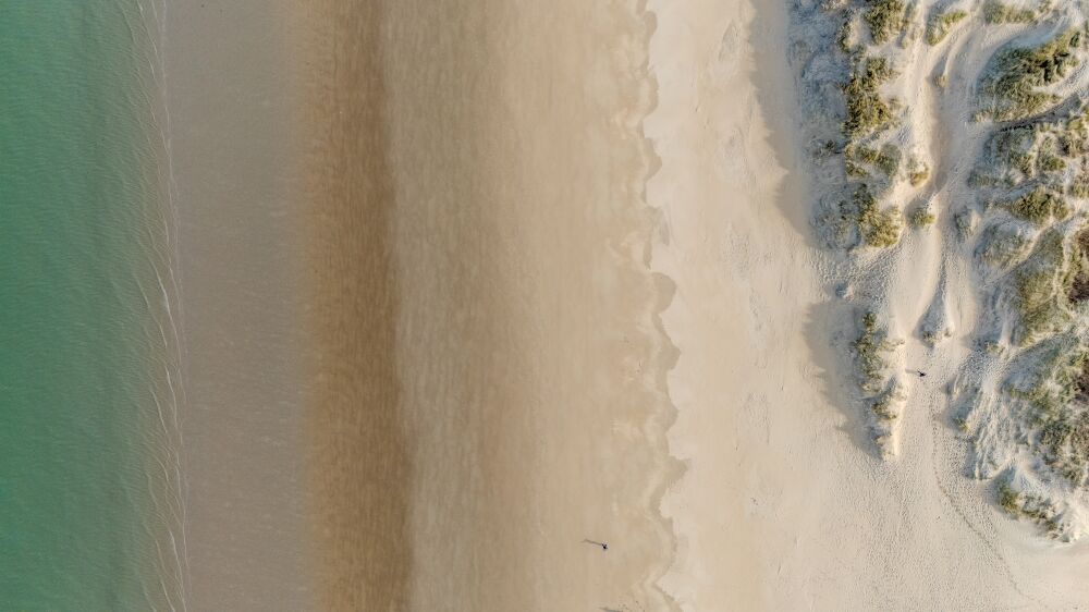 Strand, zee en duinen