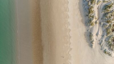 Strand, zee en duinen