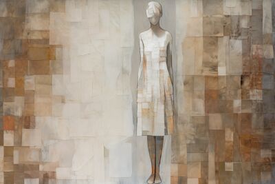 Schilderij Abstract Female Figure - "Quietness"