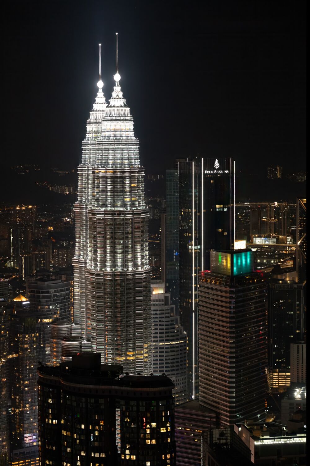 Petronas Twin Towers in Kuala Lumpur at night