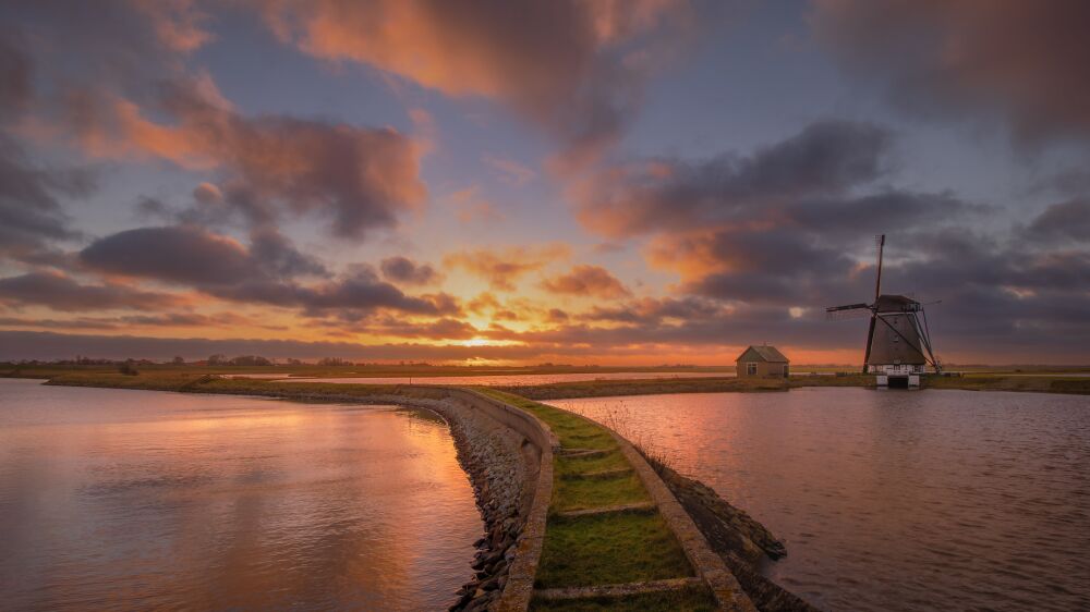 Avond sferen op Texel bij de molen