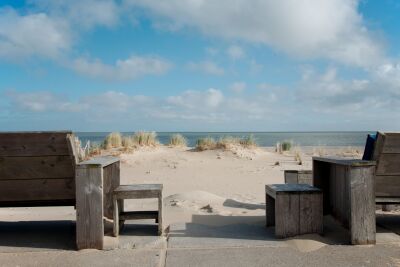 Uitzicht op het strand en op Vlieland