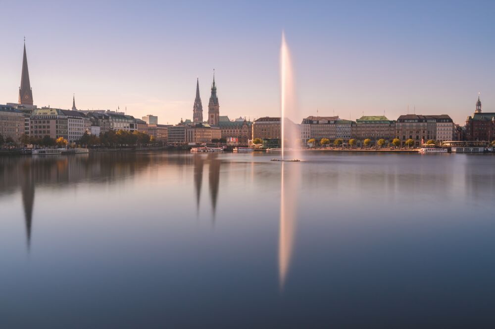 De Binnenalster in Hamburg Duitsland