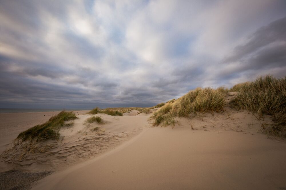 Een ochtend met fraai zacht licht op het strand