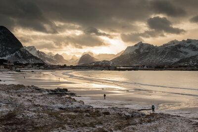 Gouden licht boven de Lofoten