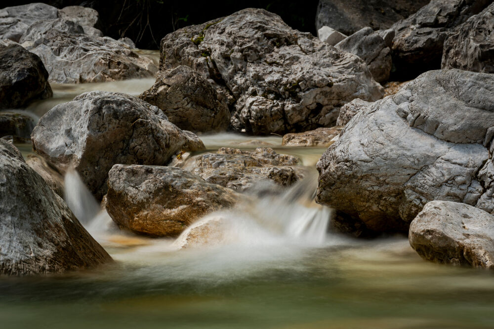 Quiet stream between the rocks