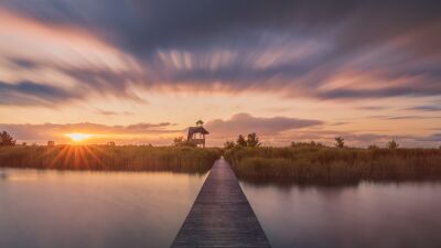 Steiger aan het Zuidlaardermeer in de provincie Drenthe