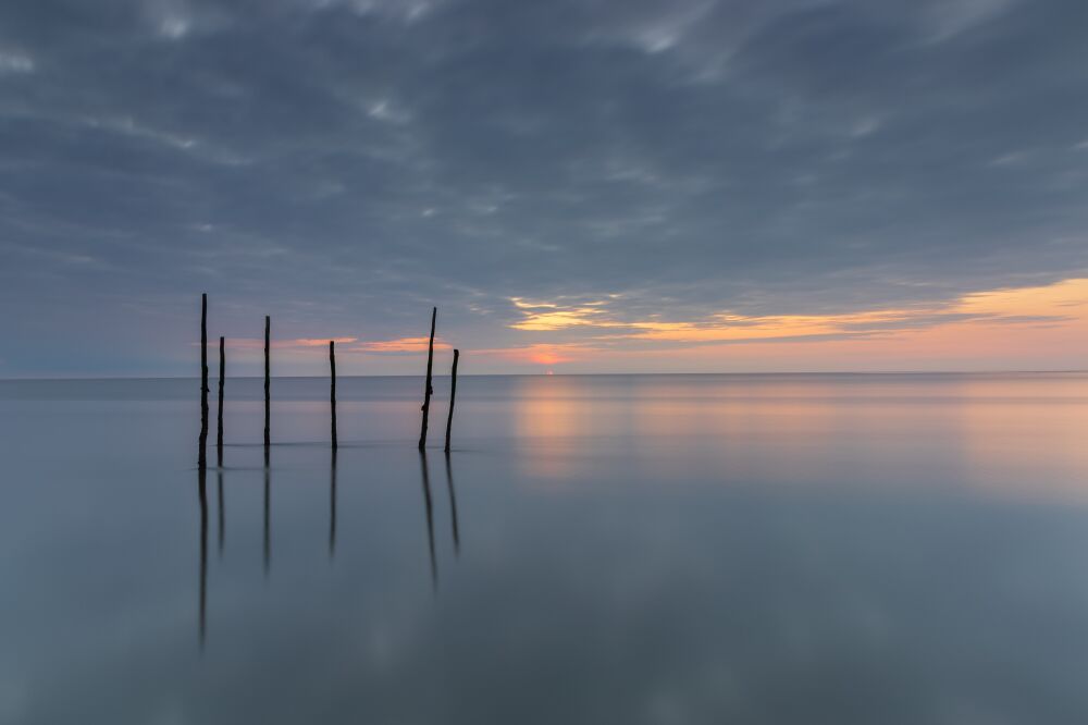 Visnetten in de Waddenzee