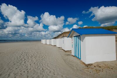 Strandhuisjes aan het Texelse strand