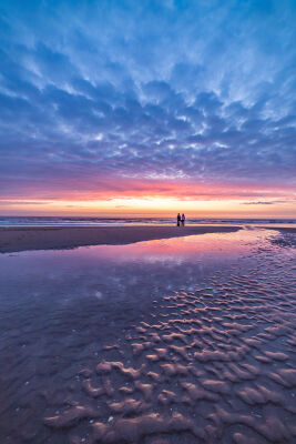 Strand Noordwijk bij zonsondergang