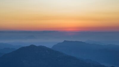 Sunrise Nepal in abstract colors