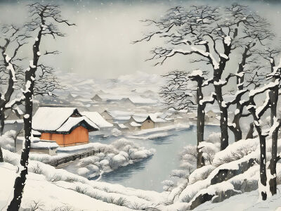 Japans winterlandschap