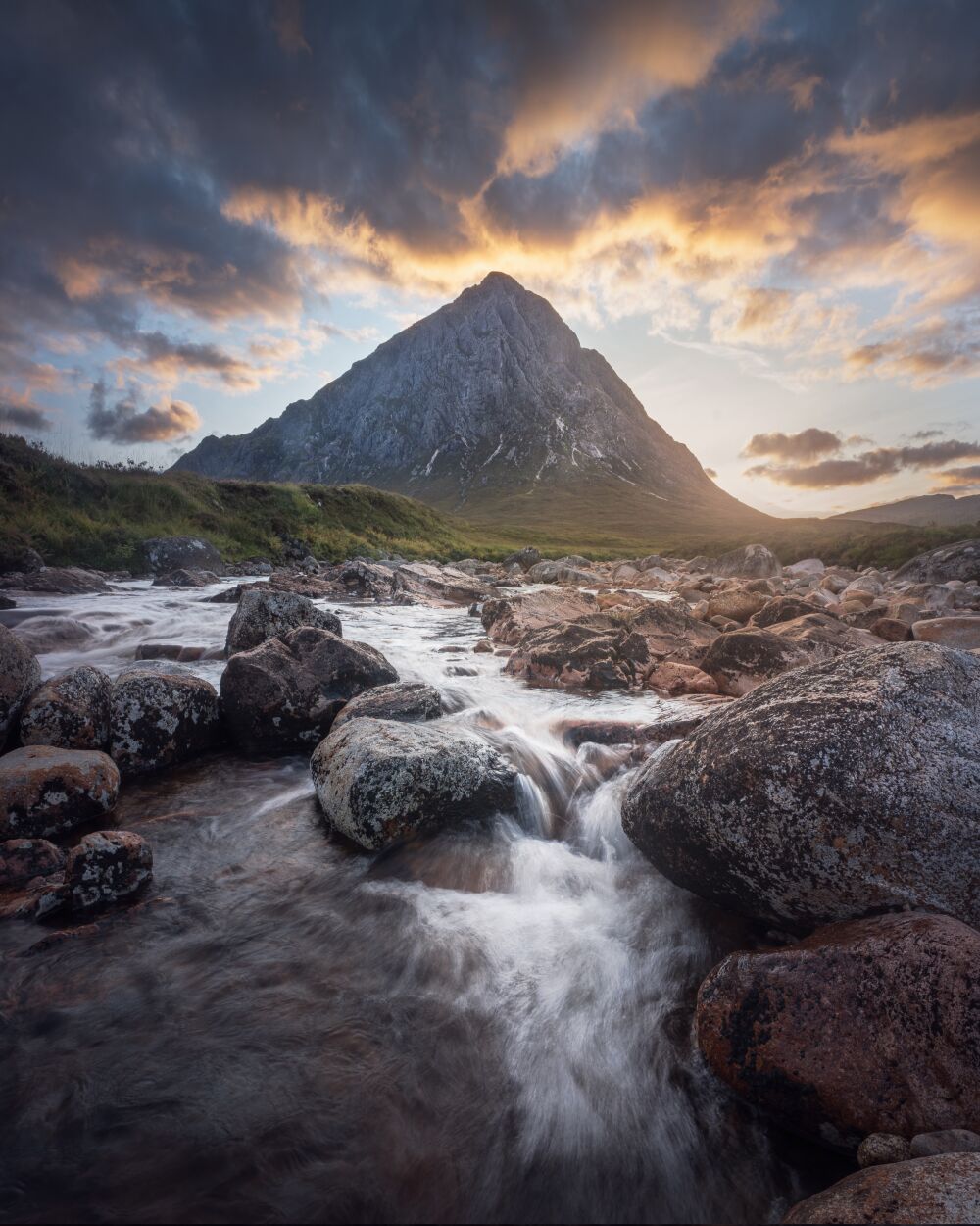 Glencoe bij zonsondergang