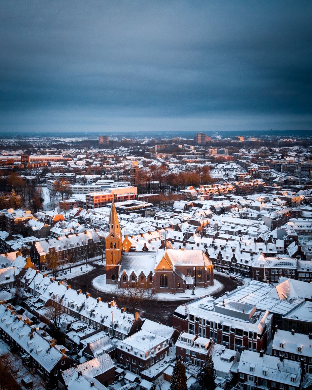 Grote kerk in de winter