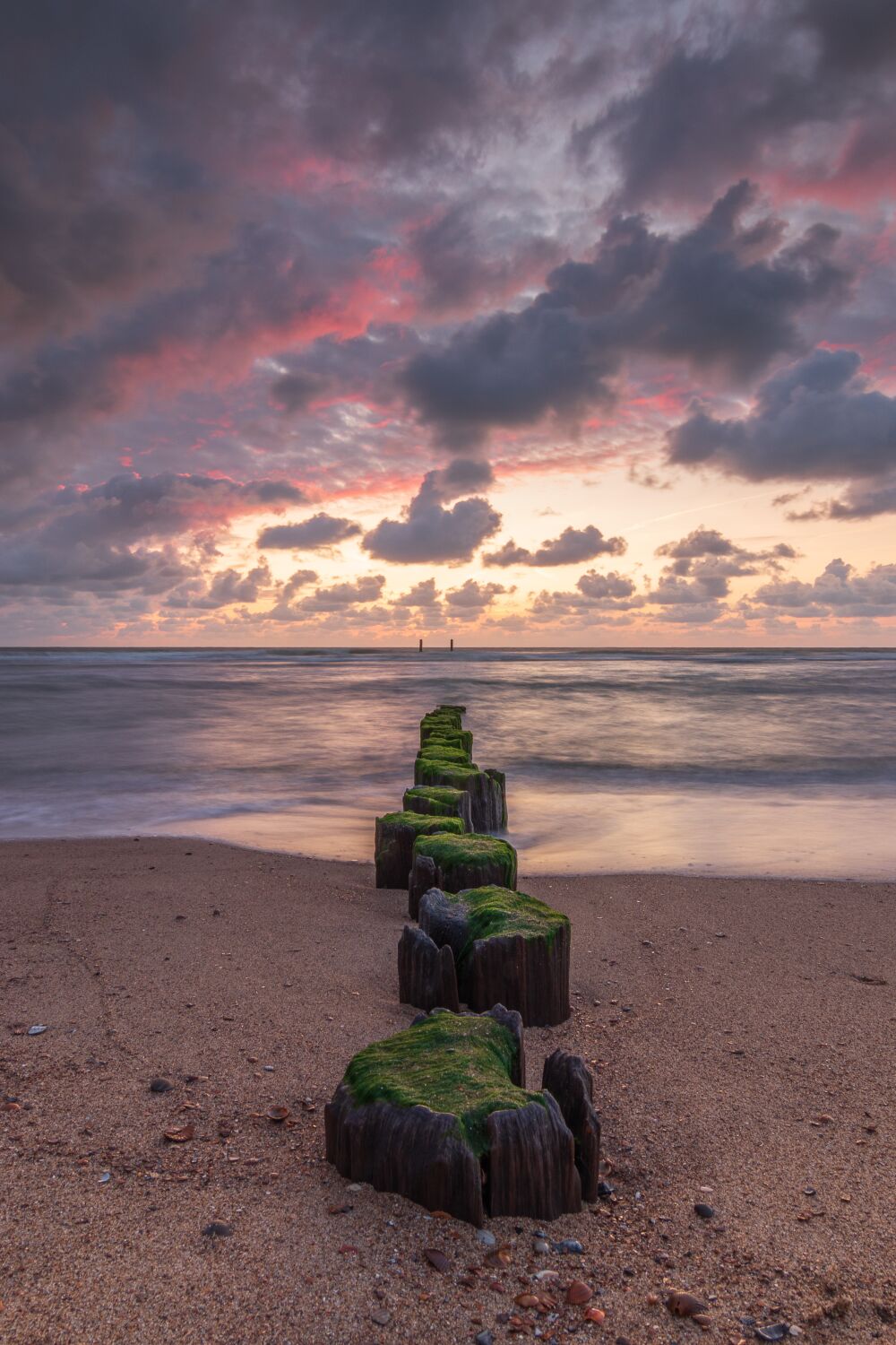 Zonsondergang op het strand