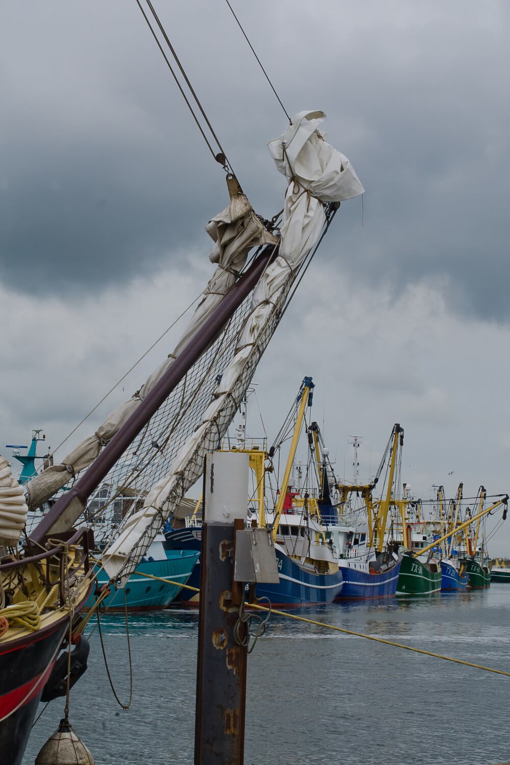 Vissersschepen in de haven van Oudeschild op Texel