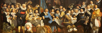 Bartholomeus van der Helst 1613-1670, Schuttersmaaltijd ter viering van de Vrede van Munster