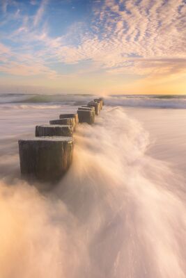 Zonsondergang op het strand van Westerschouwen