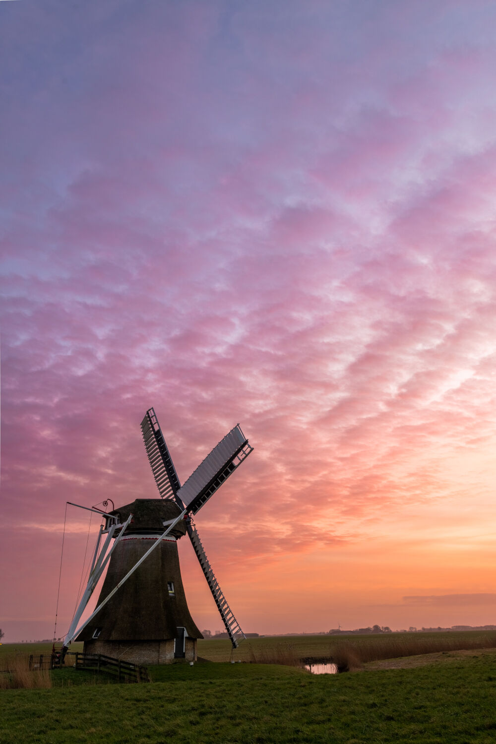 Molen in het Friese landschap