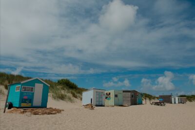 Strandhuisjes aan het Texelse strand