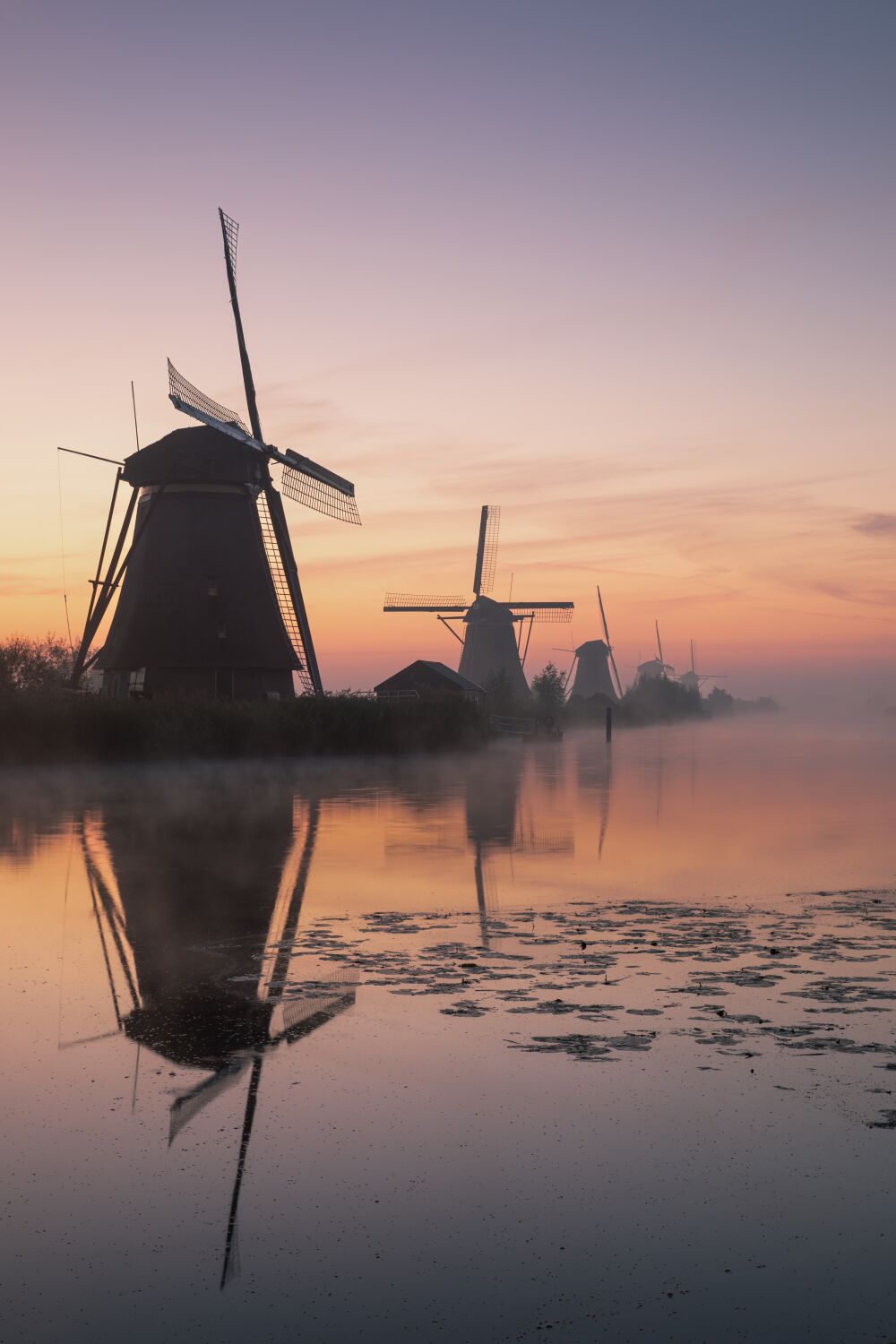 Moody sunrise at Kinderdijk