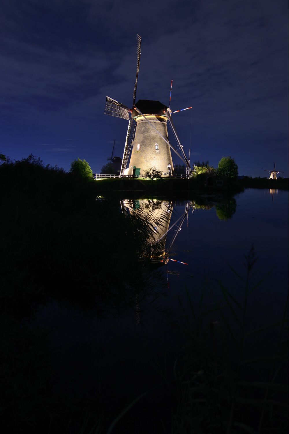 Verlichte molen Kinderdijk