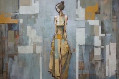 Schilderij Abstract Female Figure - "Equanimity"