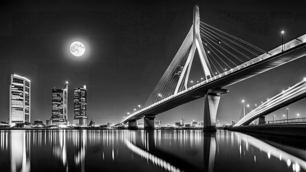 sfeerimpressie van Erasmusbrug in Rotterdam