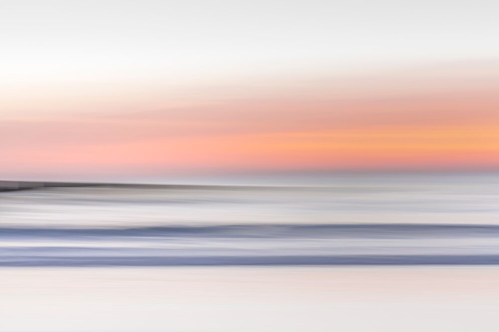 Waves at sunset in Zeeland