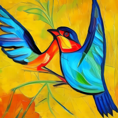 Vogel in felle kleuren