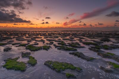 Zonsondergang aan de Waddenzee