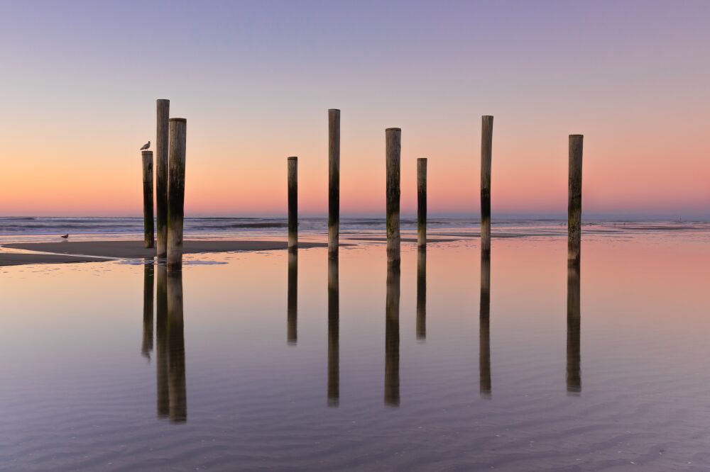 Zonsondergang aan de Noordzee