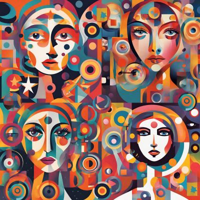 Vier Abstracte Vrouwen