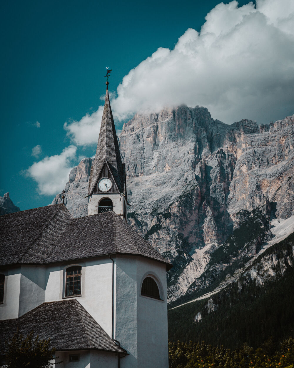 Church between the mountains