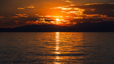 Sunset lake Garda Italy (Landscape)