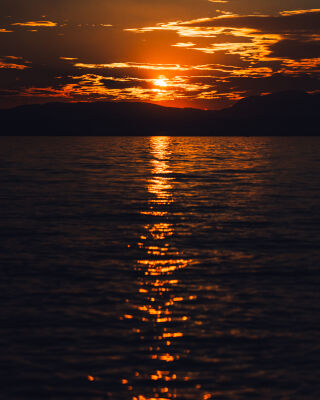 Sunset lake Garda Italy (Portrait)