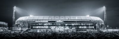 Feyenoord Stadion 'de Kuip' zwart-wit
