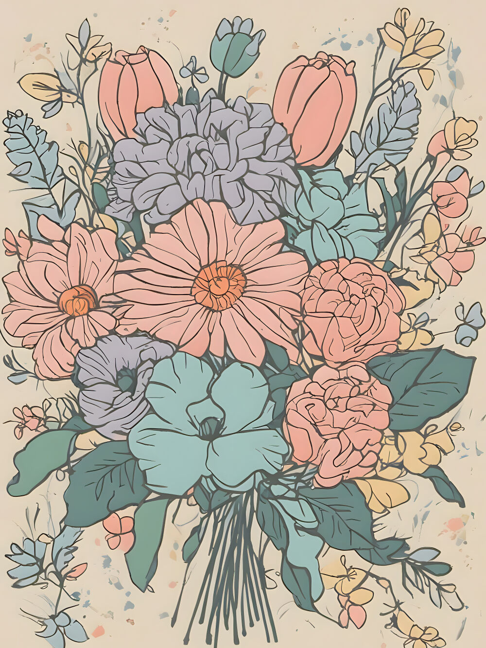 Bloemen in pastel