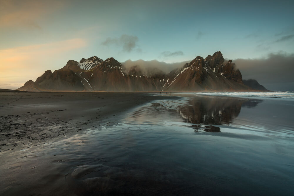 The Vestrahorn mountain range taken from Stokness beach