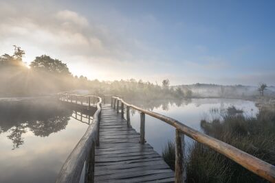 Fine Art landscape of a misty sunrise at the knuppebrug at the Roode beek