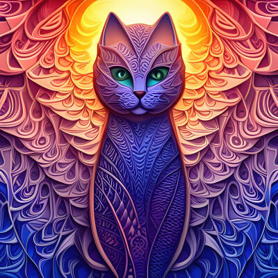 Kat in het paars
