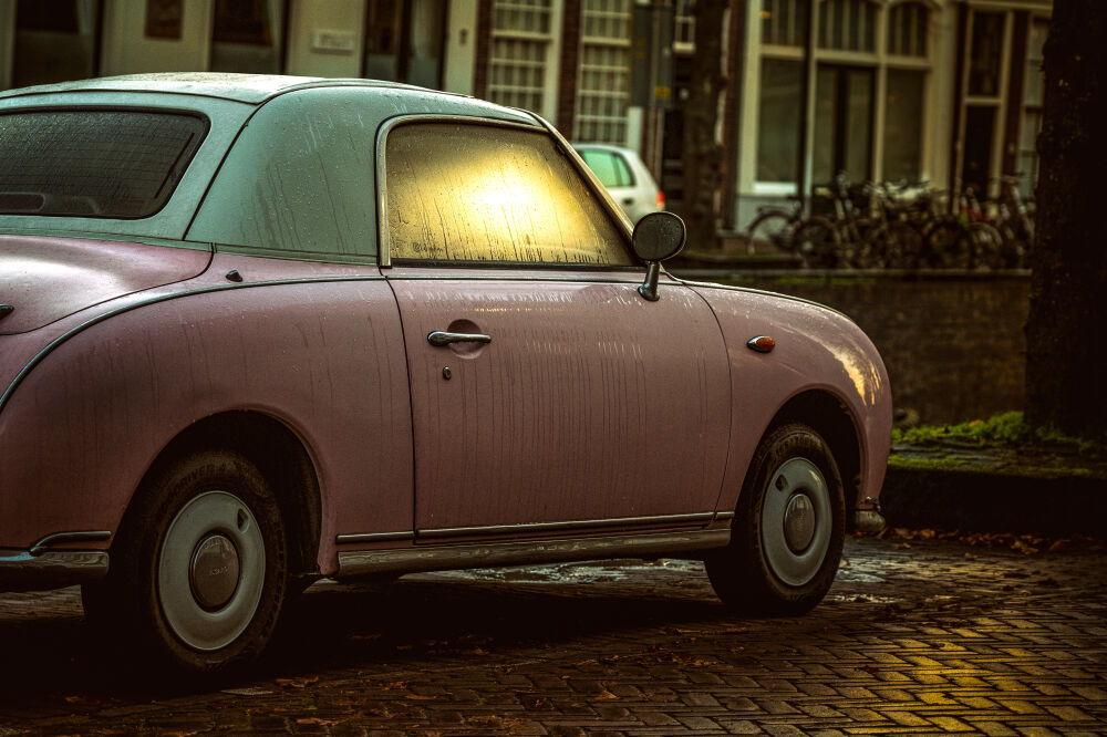 Classic pink car