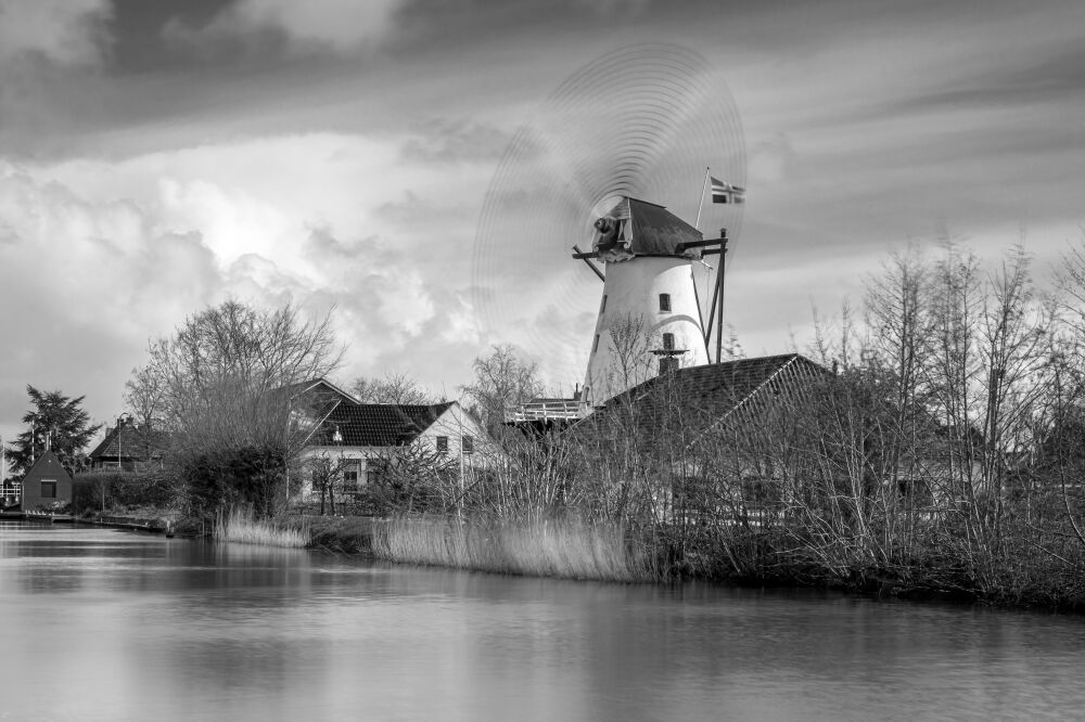 Molen Ten boer in Zwart Wit