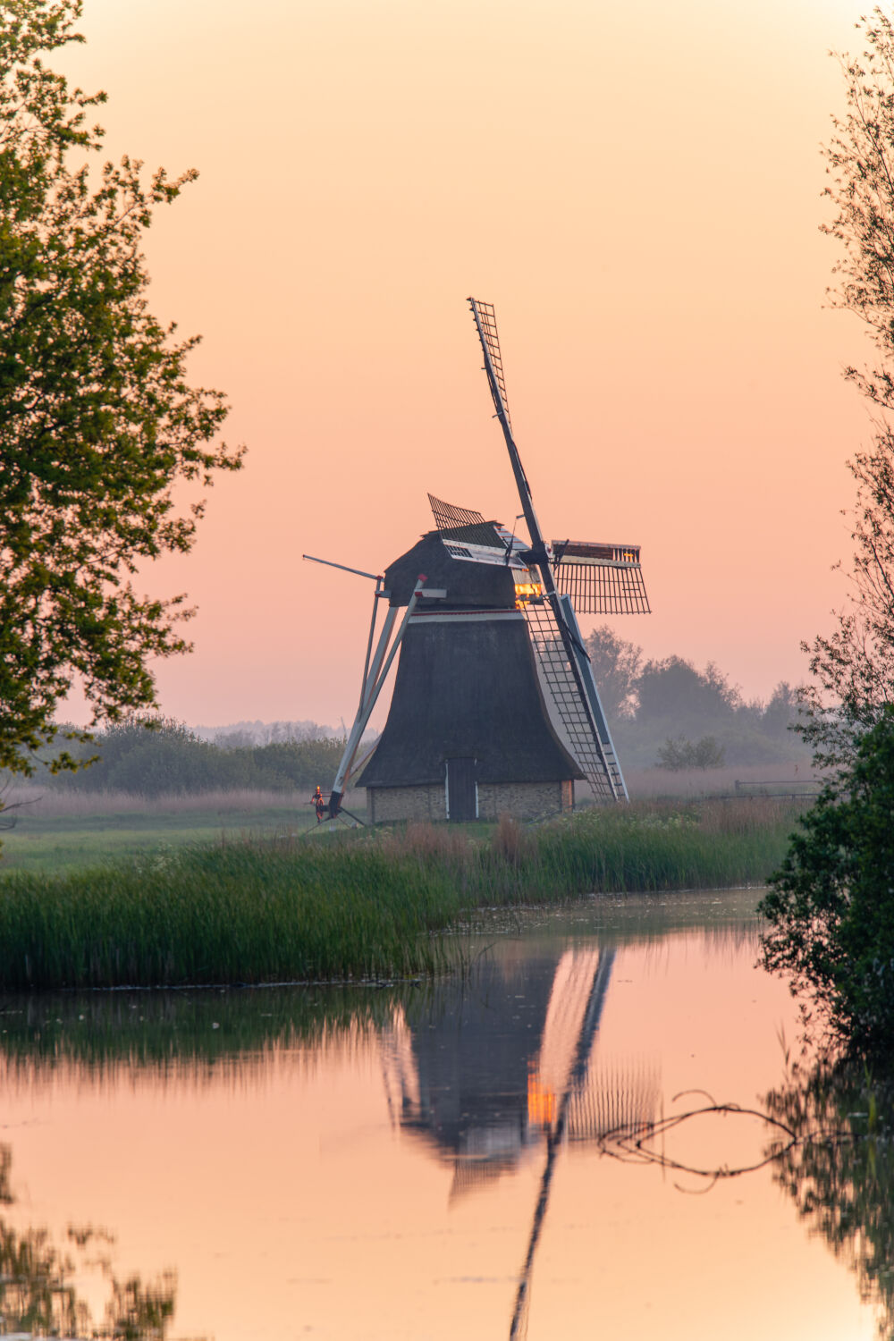 Windmolen zonsondergang